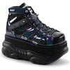 Black Glitter-Silver/Vegan Leather