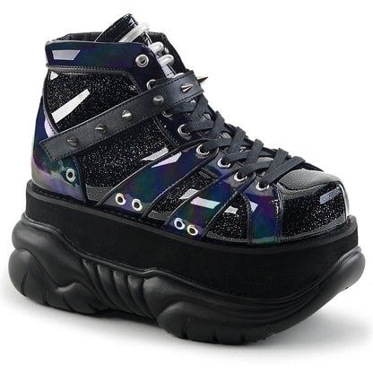 Demonia Cult Classic | "Neptune-100" Boots - Black Glitter/Vegan Leather