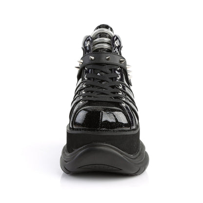Demonia Cult Classic | "Neptune-100" Boots - Black Glitter/Vegan Leather