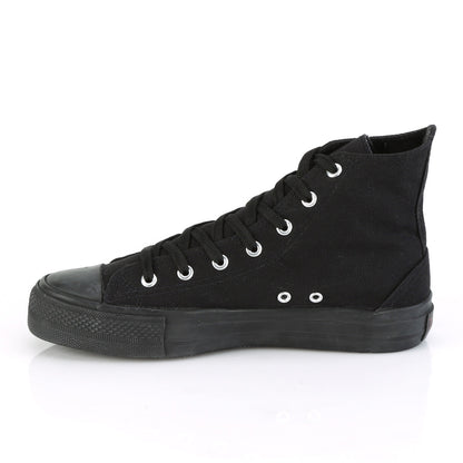 Demonia Cult Value | "Deviant-101" Sneakers - Black Canvas