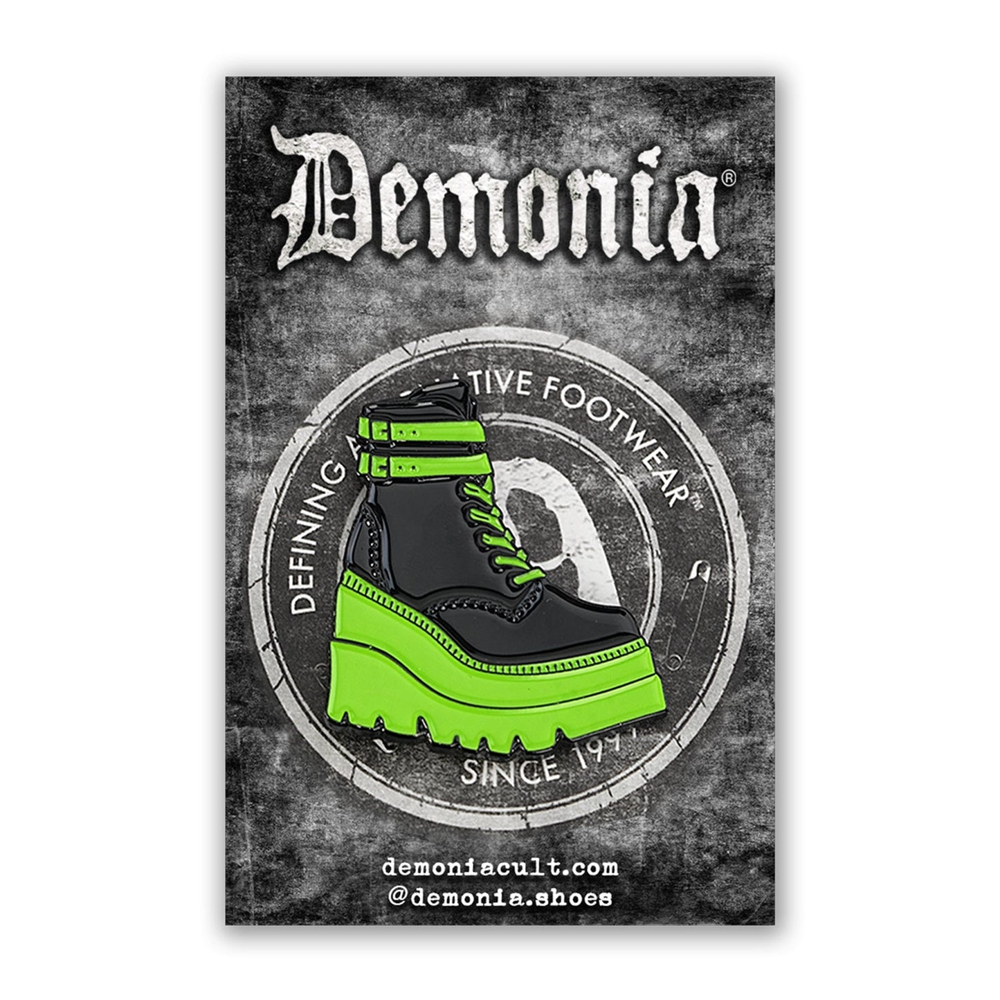 Demonia Cult Quality | CULT "Shaker-52 Enamel Pin" Black/Green