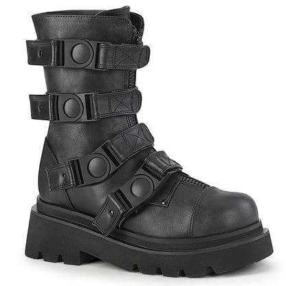 Demonia Cult Signature | "Renegade-55" Boots - Black Vegan Leather