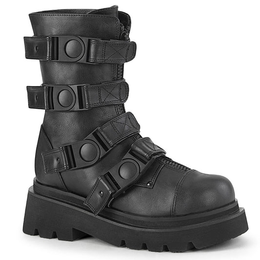 Demonia Cult Signature | "Renegade-55" Boots - Black Vegan Leather