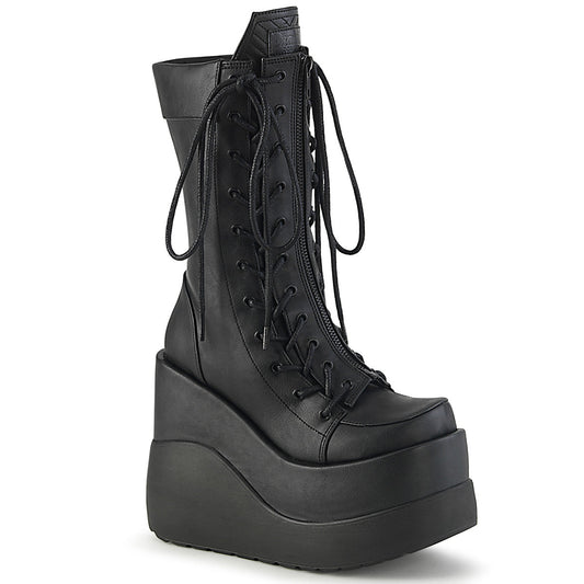 Demonia Cult Classic | "Void-118" Boots - Black Vegan Leather-Patent