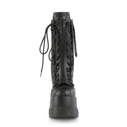 Demonia Cult Classic | "Void-118" Boots - Black Vegan Leather-Patent