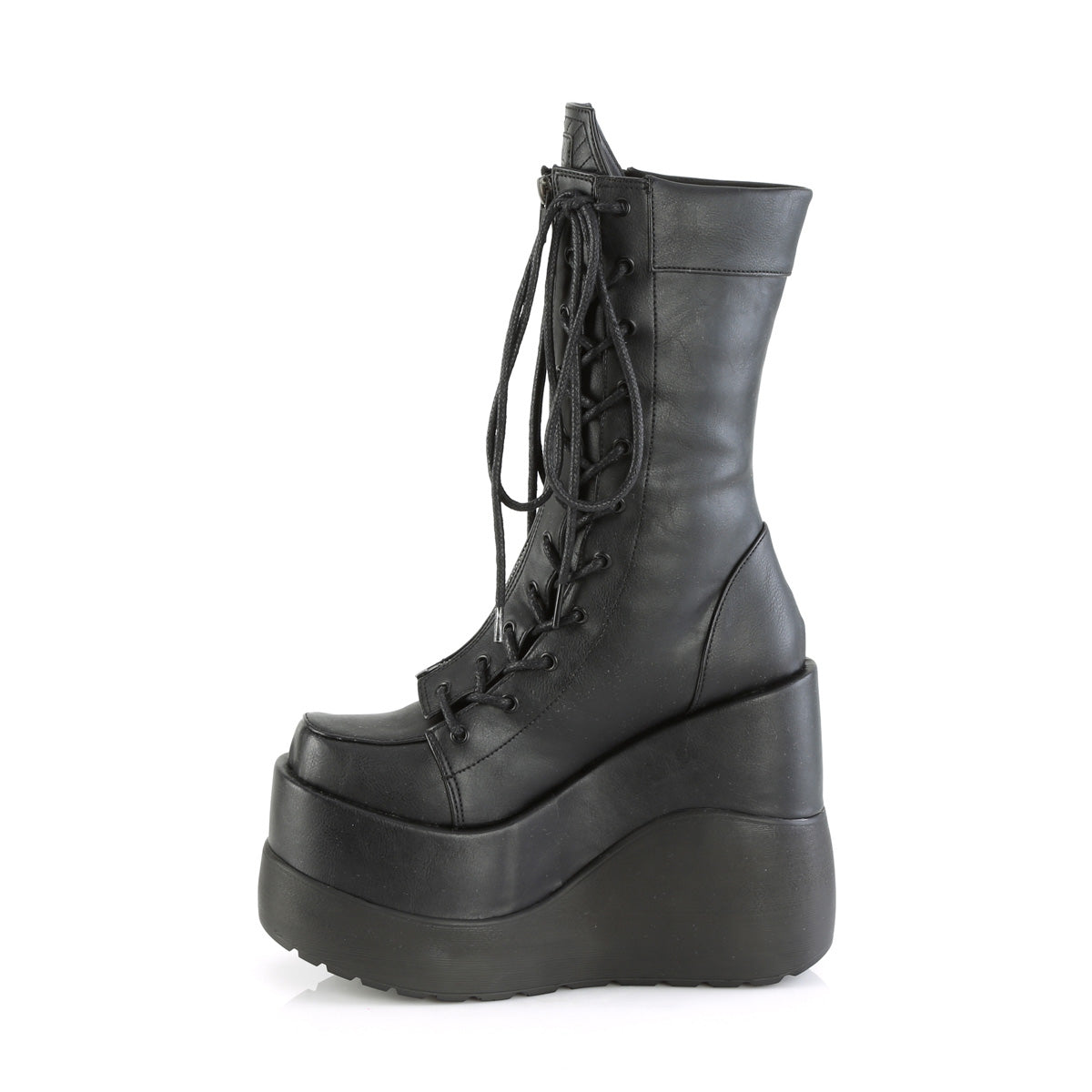 Demonia Cult Classic | "Void-118" Boots - Black Vegan Leather-Patent