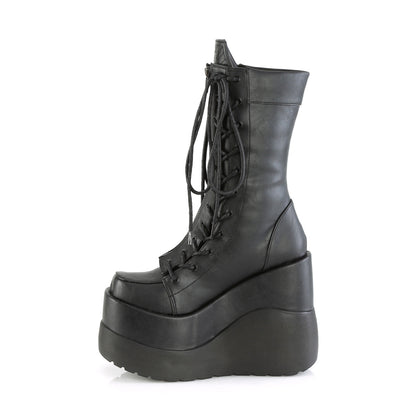 Demonia Cult Classic | "Void-118" Boots - Black Vegan Leather-Patent