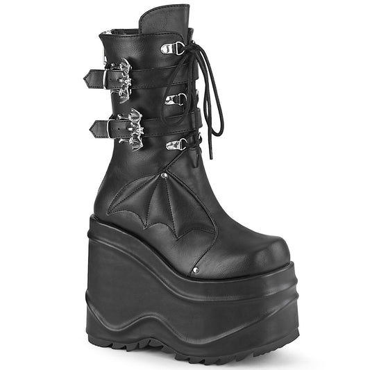 Demonia Cult Everyday | "Wave-150" Boots - Black Vegan Leather