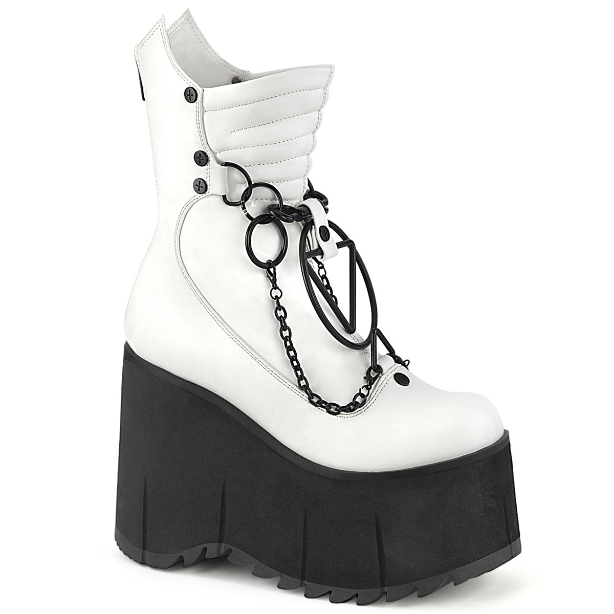 Demonia Cult Exclusive | "Kera-130" Boots - White Vegan Leather