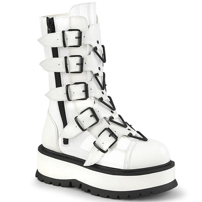 Demonia Cult Classic | "Slacker-160" Boots - White Patent
