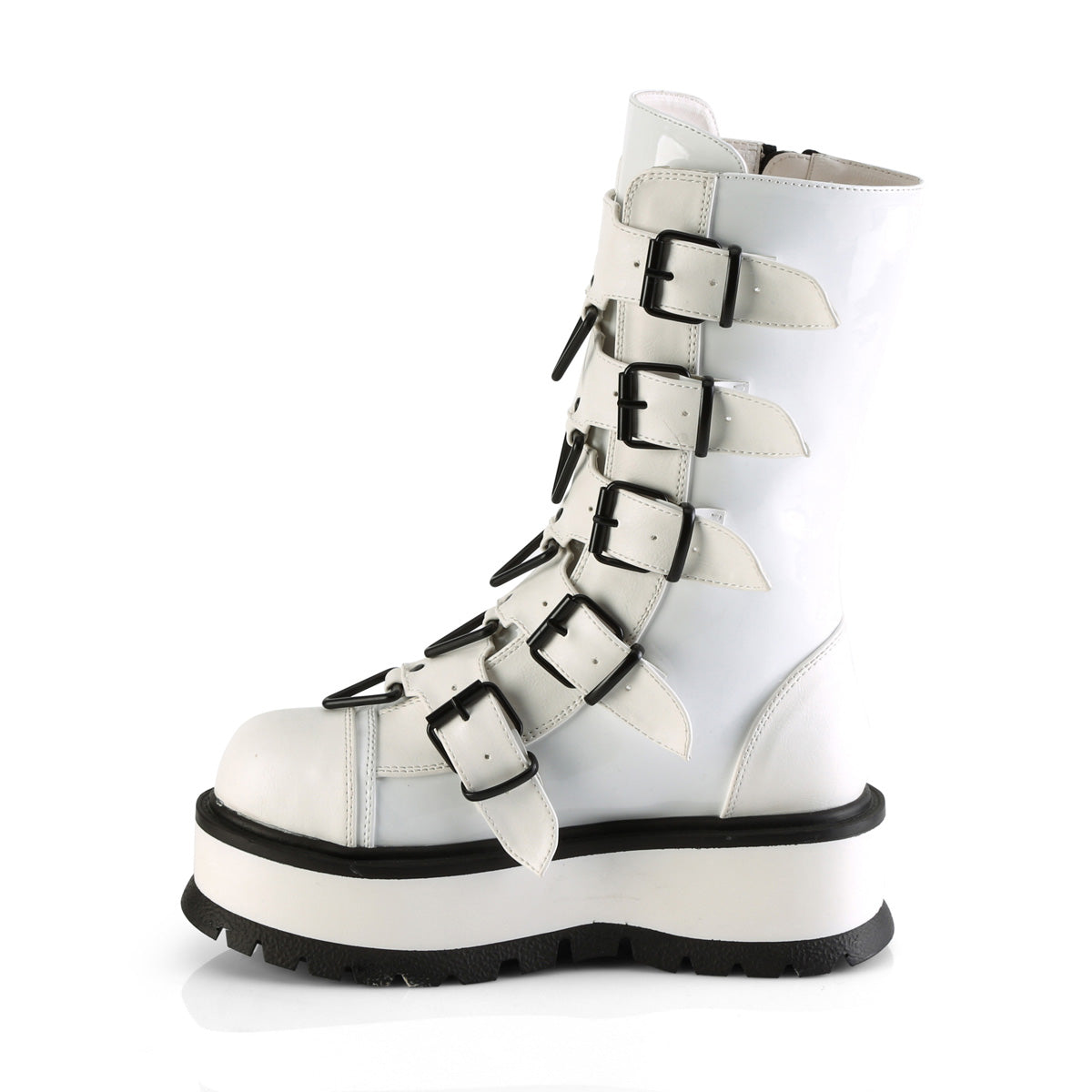 Demonia Cult Classic | "Slacker-160" Boots - White Patent