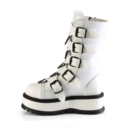 Demonia Cult Classic | "Slacker-160" Boots - White Patent