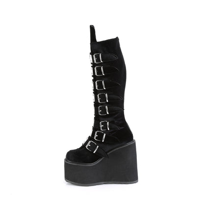 Demonia Cult Essential | "Swing-815" Boots - Black Velvet