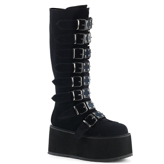 Demonia Cult Value | "Damned-318" Boots - Black Velvet