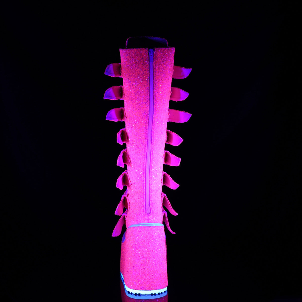 Demonia Cult Quality | "Swing-815UV" Boots - Pink Glitter