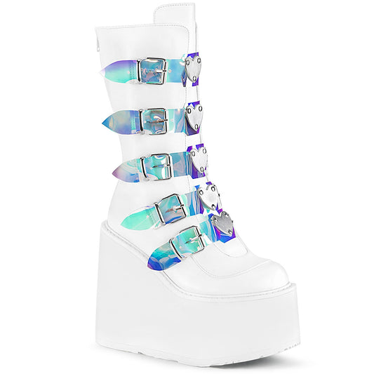 Demonia Cult Exclusive | "Swing-230" Boots - White Vegan Leather