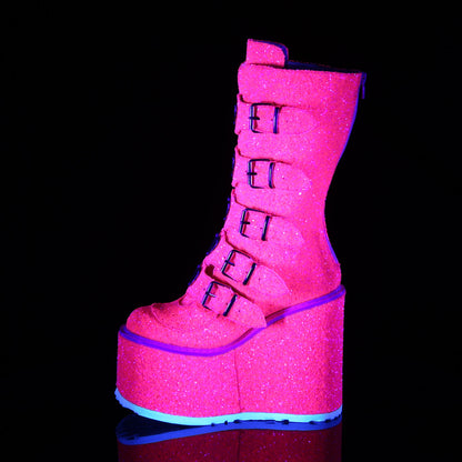 Demonia Cult Classic | "Swing-230G" Boots - Pink Glitter