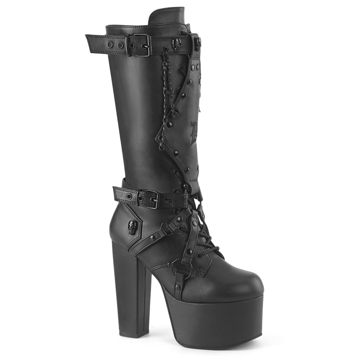 Demonia Cult Great Value | "Torment-218" Boots - Black Vegan Leather
