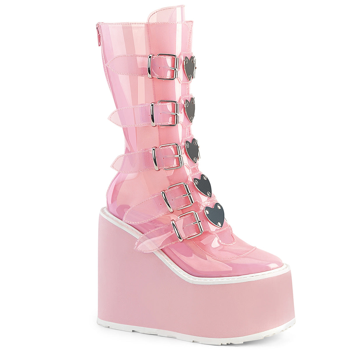 Demonia Cult Quality | "Swing-230C" Boots - Baby Pink TPU