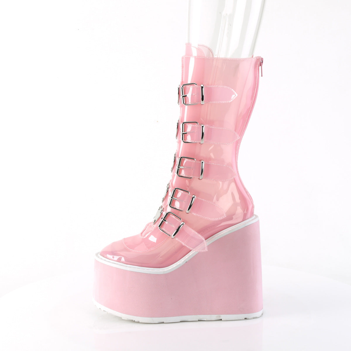 Demonia Cult Quality | "Swing-230C" Boots - Baby Pink TPU