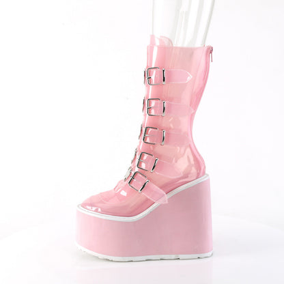 Demonia Cult Quality | "Swing-230C" Boots - Baby Pink TPU