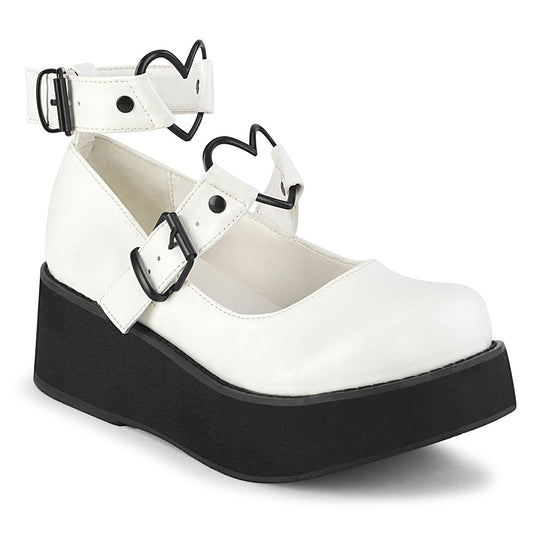 Demonia Cult Great Value | "Sprite-02" Platforms - White Vegan Leather