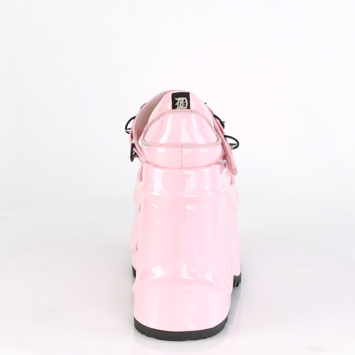 Demonia Cult Latest | "Wave-48" Pumps - Baby Pink Hologram Patent