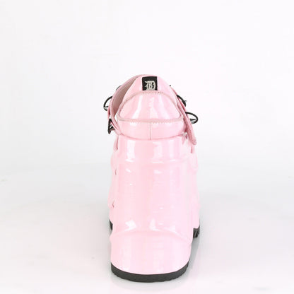 Demonia Cult Latest | "Wave-48" Pumps - Baby Pink Hologram Patent