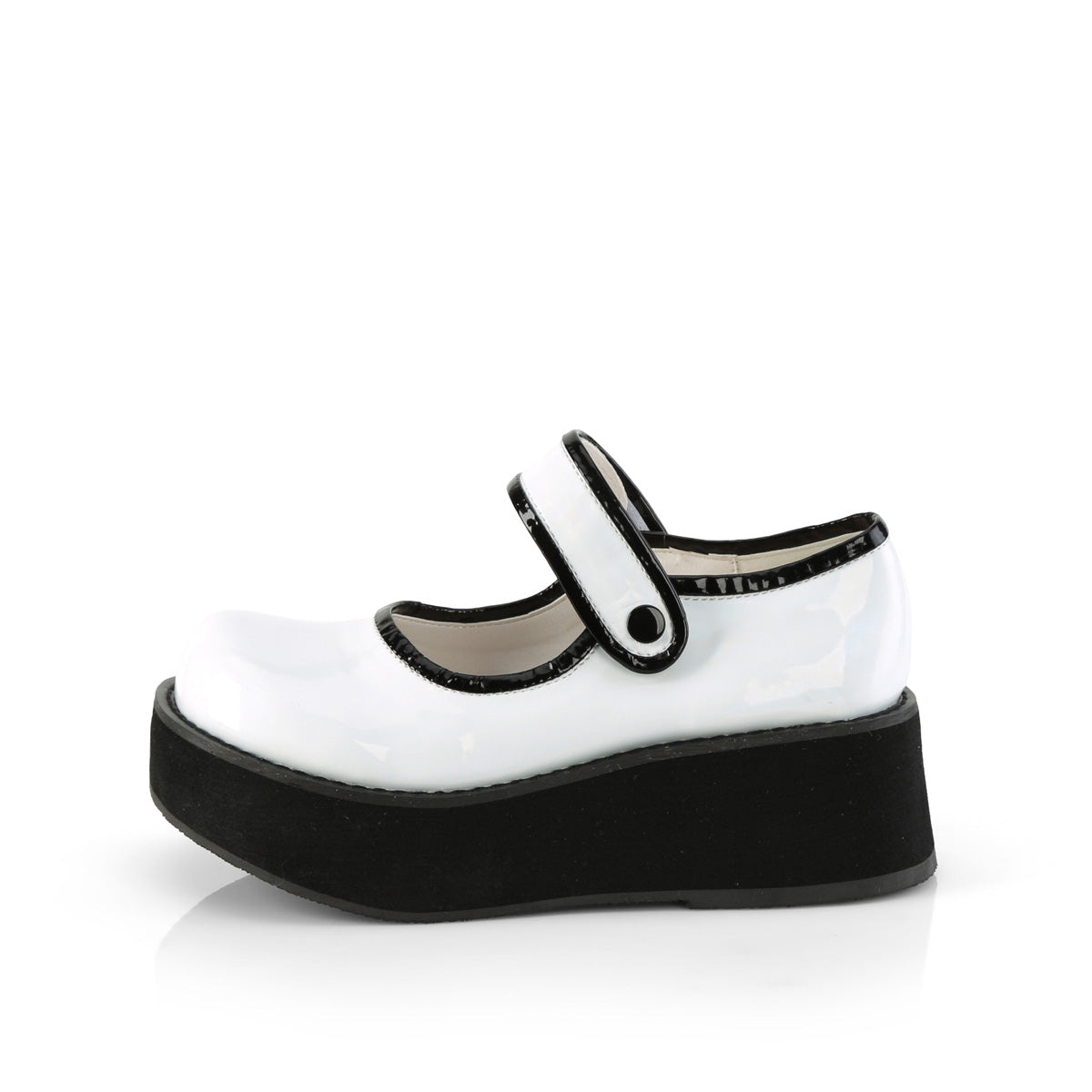 Demonia Cult Exclusive | "Sprite-01" Platforms - White Holo Patent