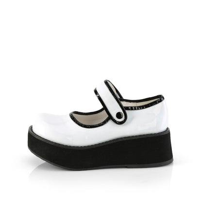Demonia Cult Exclusive | "Sprite-01" Platforms - White Holo Patent