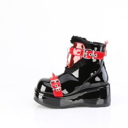 Demonia Cult Classic | "Cubby-57" Boots - Black Patent-Red PVC