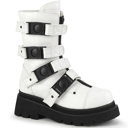 Demonia Cult Essential | "Renegade-55" Boots - White Vegan Leather