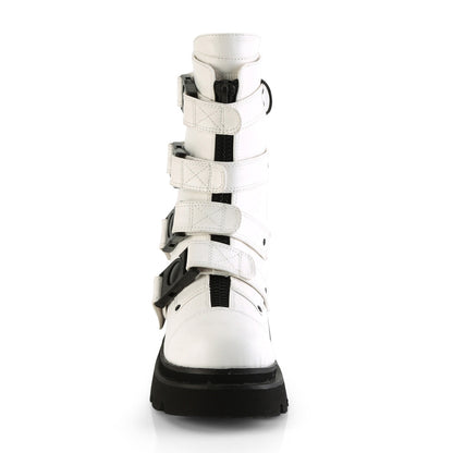 Demonia Cult Essential | "Renegade-55" Boots - White Vegan Leather