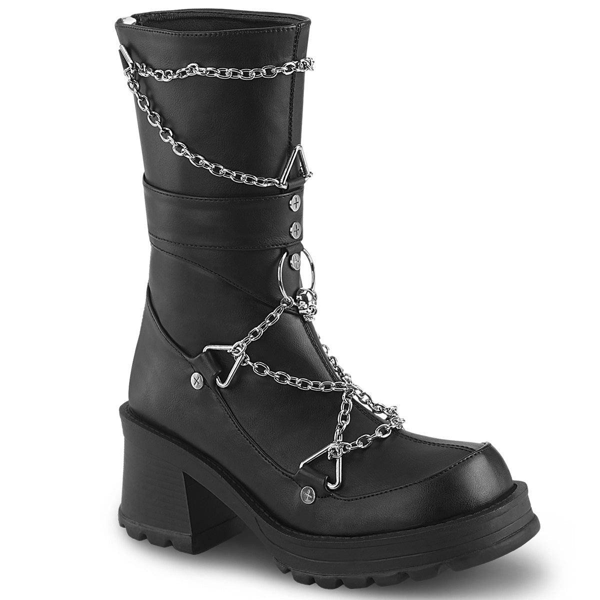 Demonia Cult Everyday | "Bratty-120" Boots - Black Vegan Leather