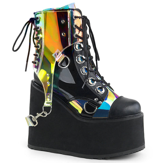 Demonia Cult Great Value | "Swing-115" Boots - Black Vegan Leather/Magic Mirror
