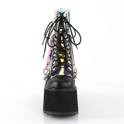 Demonia Cult Great Value | "Swing-115" Boots - Black Vegan Leather/Magic Mirror