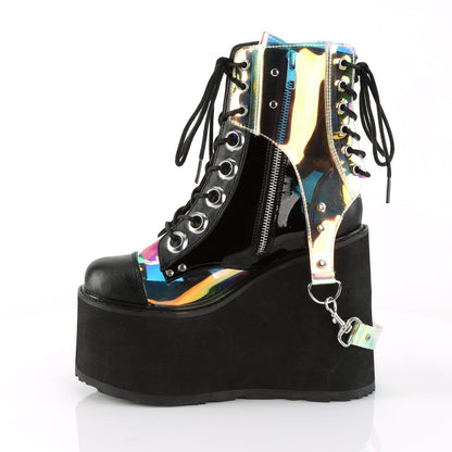 Demonia Cult Great Value | "Swing-115" Boots - Black Vegan Leather/Magic Mirror
