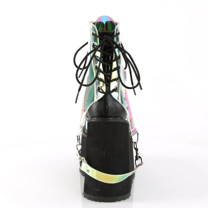 Demonia Cult Great Value | "Swing-115" Boots - Black Vegan Leather/Magic Mirror