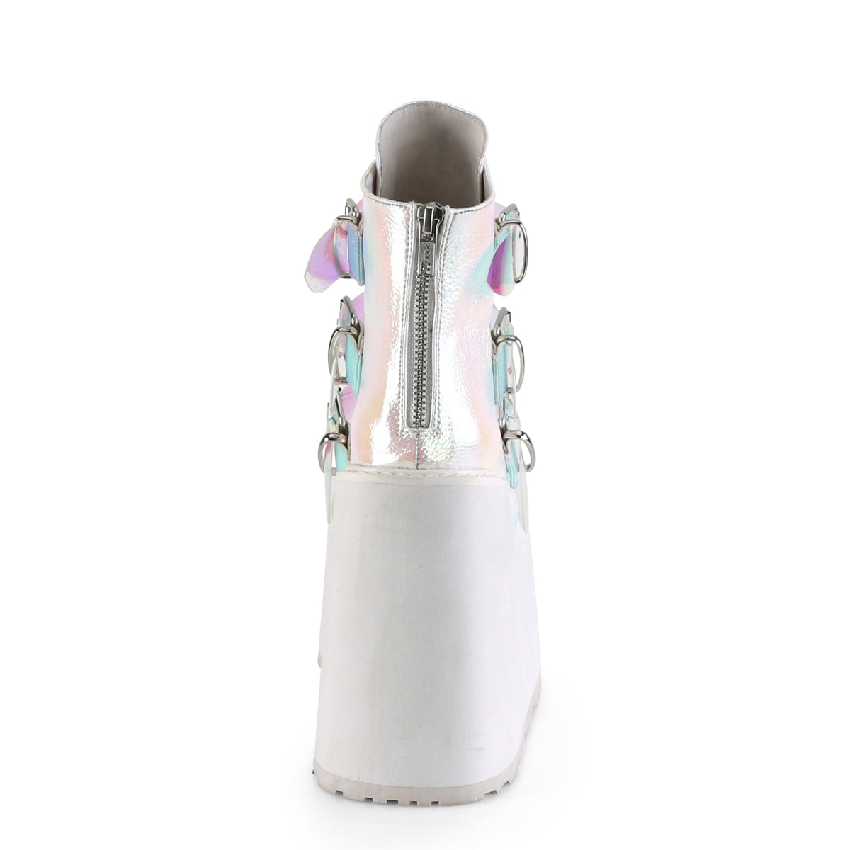 Demonia Cult Latest | "Swing-105" Boots - Pearl Iridescent Vegan Leather