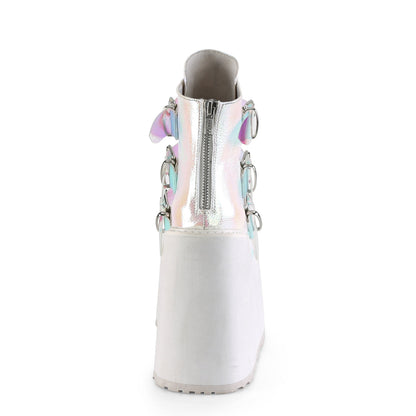 Demonia Cult Latest | "Swing-105" Boots - Pearl Iridescent Vegan Leather