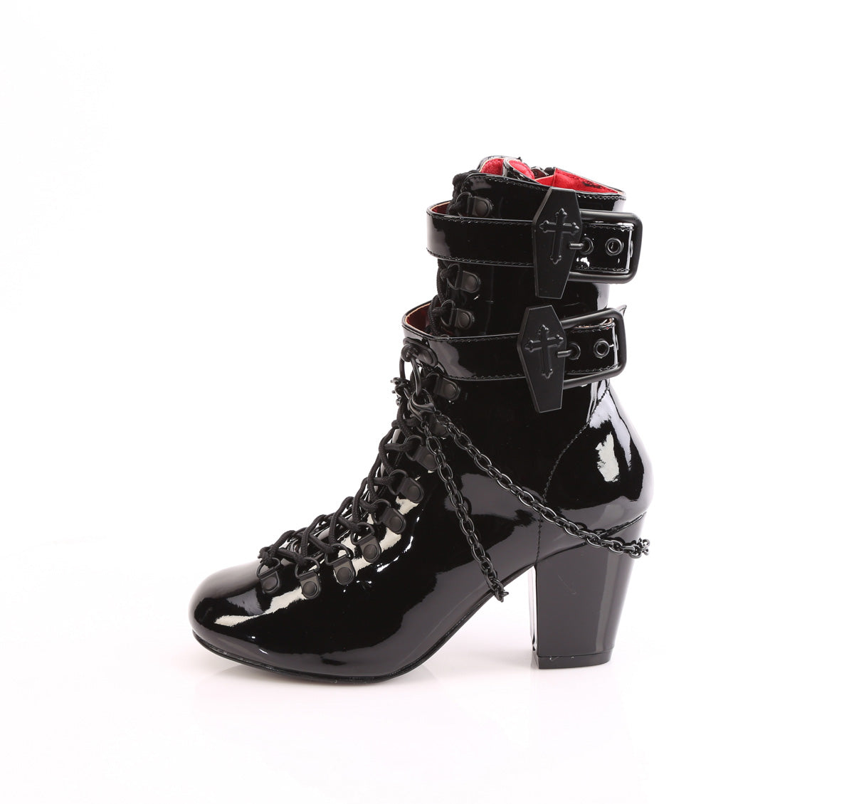 Demonia Cult Exclusive | "Vivika-128" Boots - Black Patent