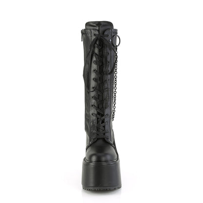 Demonia Cult Essential | "Swing-150" Boots - Black Stretch Vegan Leather