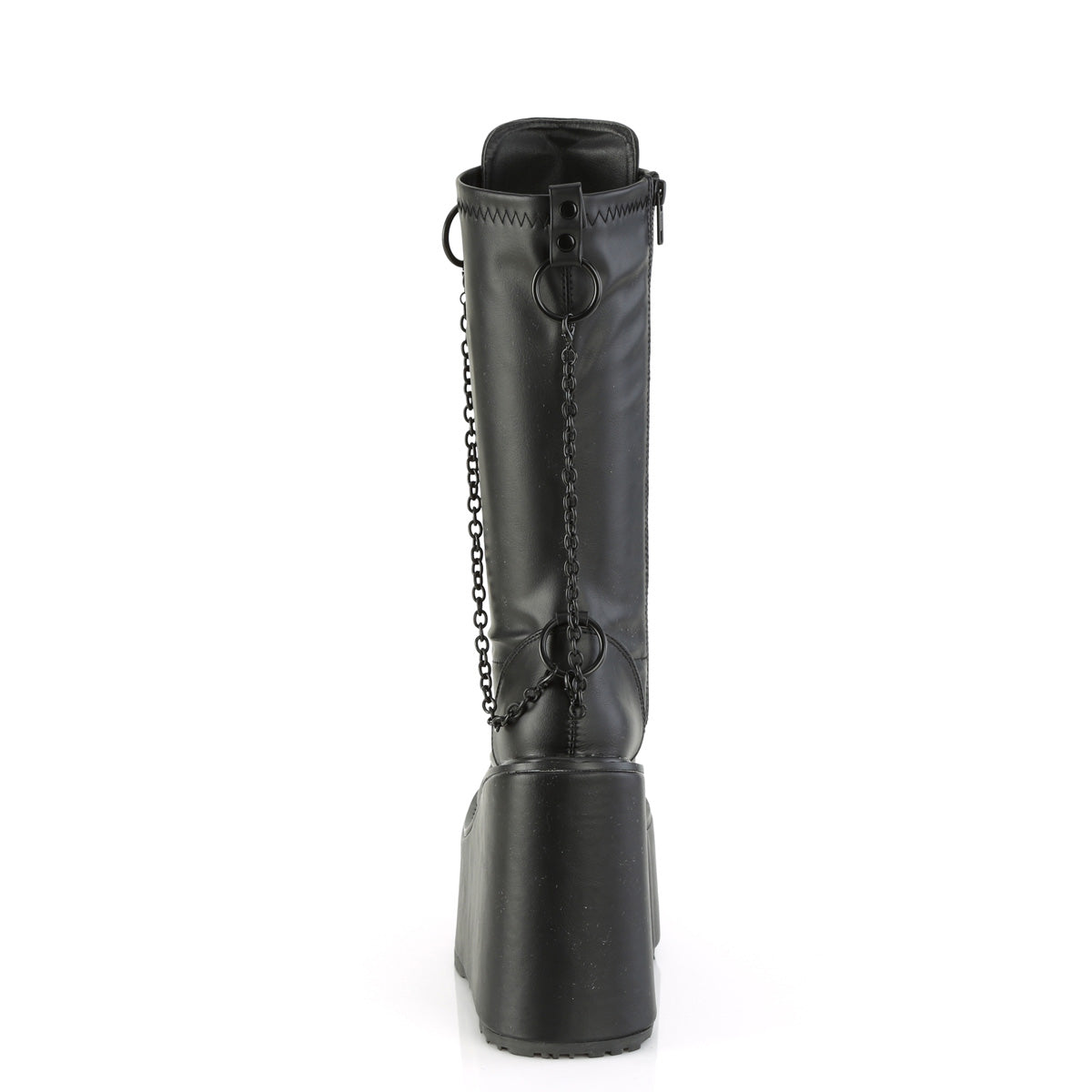 Demonia Cult Essential | "Swing-150" Boots - Black Stretch Vegan Leather