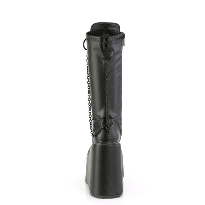 Demonia Cult Essential | "Swing-150" Boots - Black Stretch Vegan Leather