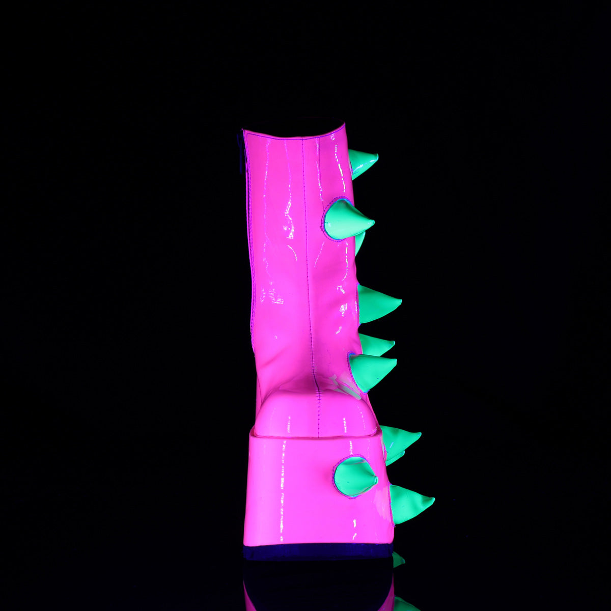 Demonia Cult Everyday | "Slay-77" Boots - UV Neon Pink-Neon Green