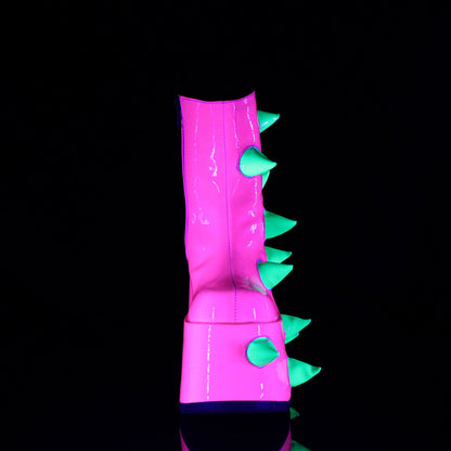 Demonia Cult Everyday | "Slay-77" Boots - UV Neon Pink-Neon Green