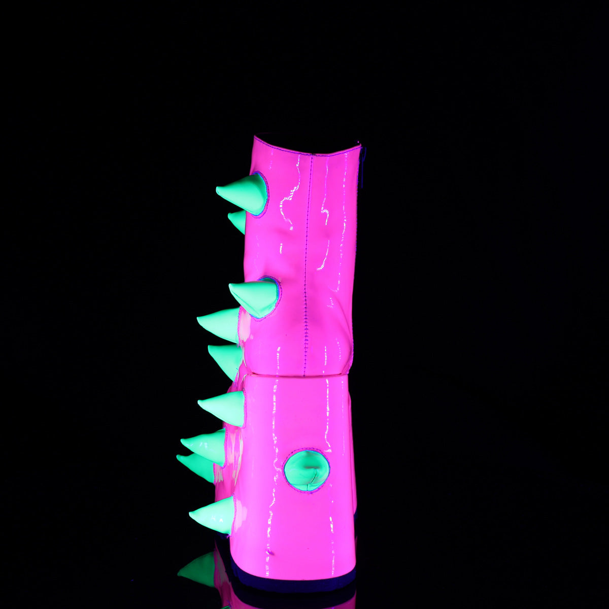 Demonia Cult Everyday | "Slay-77" Boots - UV Neon Pink-Neon Green