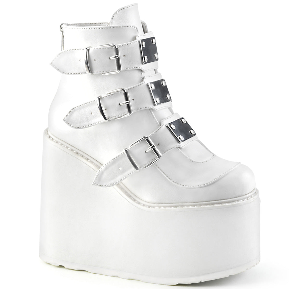 Demonia Cult Signature | "Swing-105" Boots - White Vegan Leather