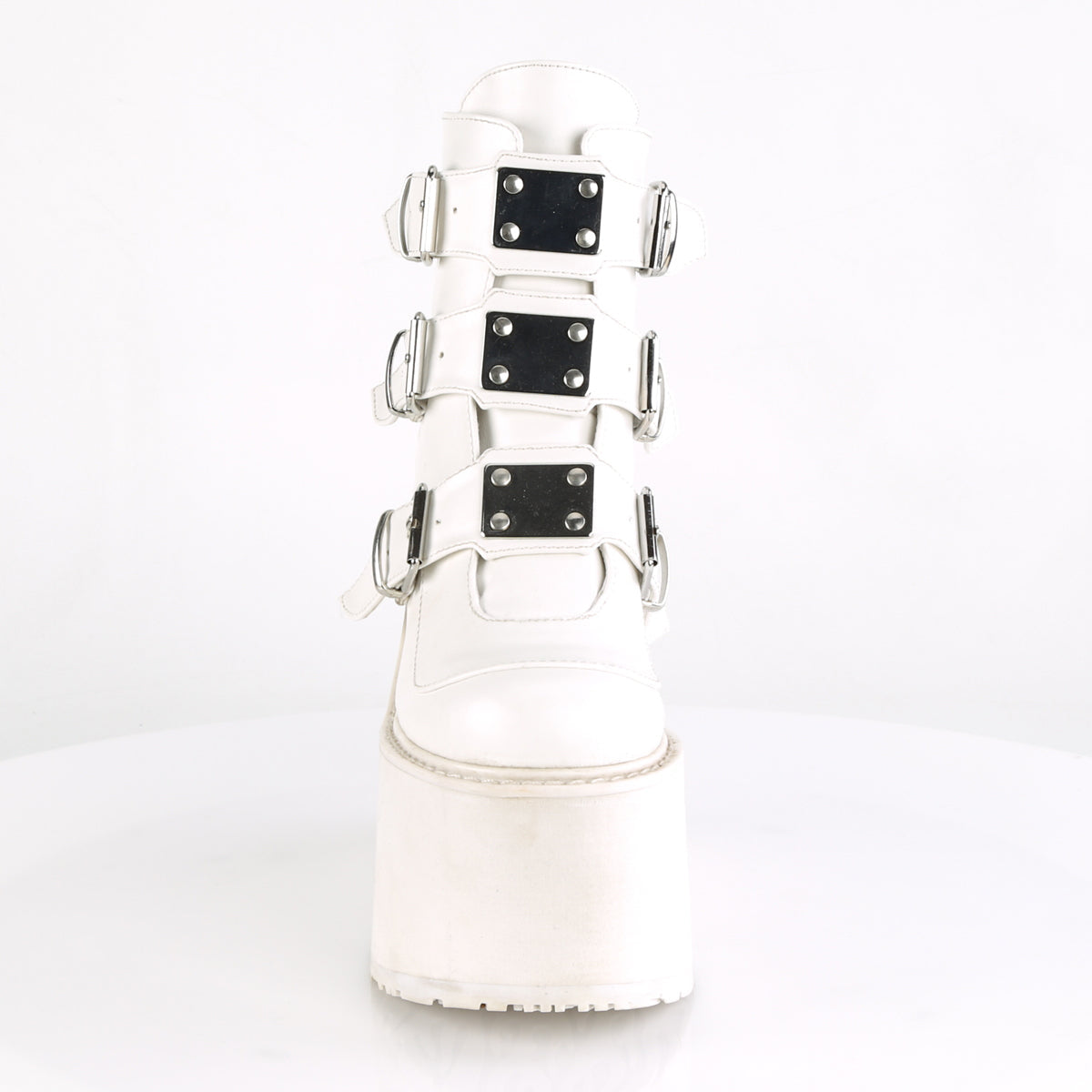 Demonia Cult Signature | "Swing-105" Boots - White Vegan Leather