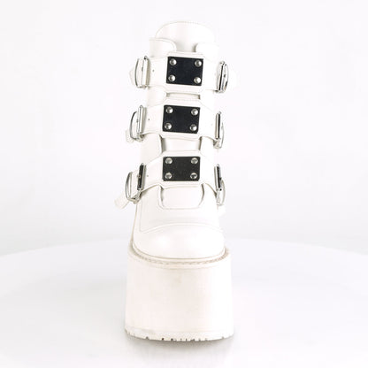Demonia Cult Signature | "Swing-105" Boots - White Vegan Leather